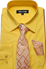 Load image into Gallery viewer, Long sleeve shirt with tie &amp; pocket Squares.