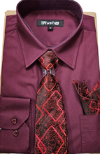 Load image into Gallery viewer, Long sleeve shirt with tie &amp; pocket Squares.