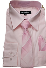 Load image into Gallery viewer, Long sleeve shirt with tie &amp; pocket Squares.