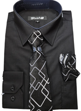 Load image into Gallery viewer, Long sleeve shirt with tie &amp; pocket Squares.