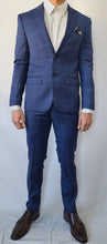 Load image into Gallery viewer, Slim Fit Blue Checkered Suit