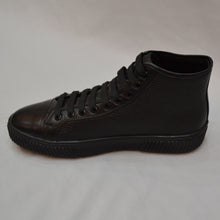 Load image into Gallery viewer, High-Top Leather Sneakers - Black