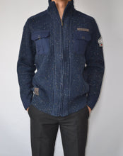 Load image into Gallery viewer, Full Zip Peppered Sweater