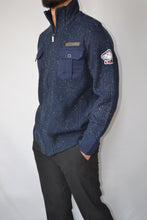 Load image into Gallery viewer, Full Zip Peppered Sweater