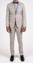 Load image into Gallery viewer, Slim Beige Checkered Suit - Short