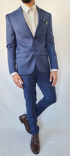 Load image into Gallery viewer, Slim Fit Blue Checkered Suit - Tall