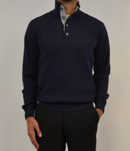 Load image into Gallery viewer, Dark Blue Button Sweater